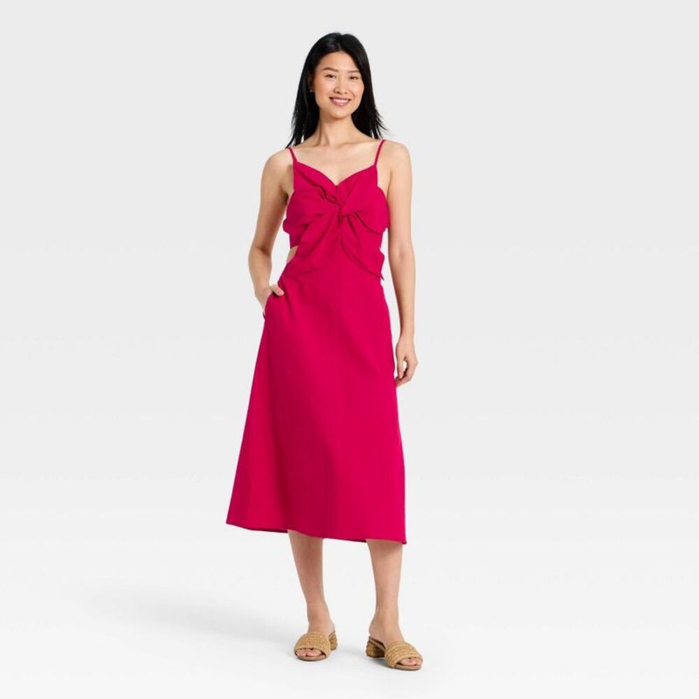 A New Day - Women's Constructed Flower Midi Dress - A New Day  Pink